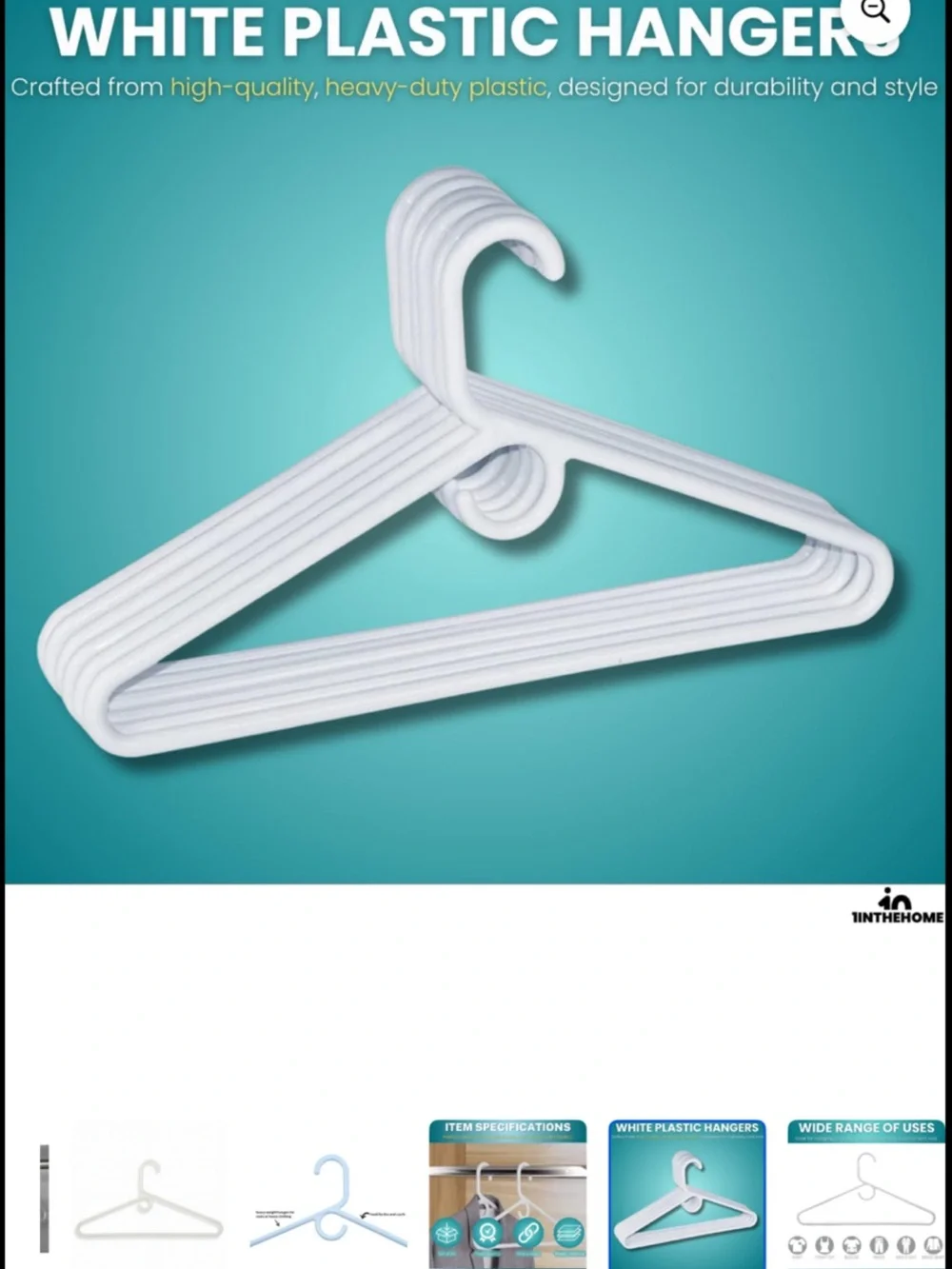 Mainstays 9 Heavyweight Plastic Clothes Hangers-Strong Support-brand new